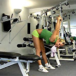 Pic of Sexy Kittens Busty blonde toying in the gym