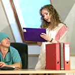 Pic of Curly mature nurse luring a doctor into frantic fucking right on the table