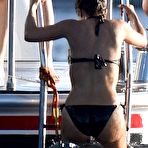 Pic of Salma Hayek in black bikini on a beach