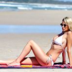 Pic of Busty Rhian Sugden deep cleavage in white bikini