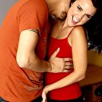 Pic of Busty Brunette Dillion Harper Works Her Terrific Oral Skills At The Offce