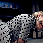 Pic of SexPreviews - Missy Minks polka dot dress stripped bound in metal ass spanked with red ballgag