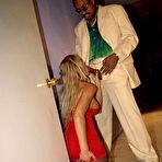 Pic of Blonde hoe sucks strange black cocks