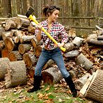 Pic of Daisy Haze Posing with an Axe