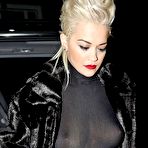 Pic of Rita Ora nude boobs under see through top