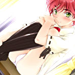 Pic of Big titted hentai redhead with boyfriend on the bed