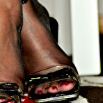 Pic of Black and transparent pantyhose, high heels, sexy mature legs and feet at Pantyhose Angel