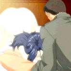 Pic of Hentai milf giving good blowjob of huge cock on bed