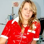 Pic of Hot sexy nurse Candie opens her pussy wide with speculum