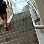 Pic of Mena's legs are toned and sexy in her silky nylons. Her ass is incredible. @ PantyhoseAddict