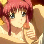 Pic of TITANIME.COM PRESENTS : Redhead hentai sucking and riding a stiff cock in the library room 