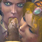 Pic of *Bondanime.com*-->> Three hottie hentai babe blowjob a huge hard dick