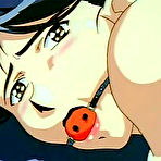Pic of Anime babe in pain tied up with a fishing line gets fingering ass