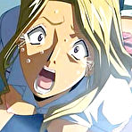 Pic of Slutty hentai lady hot jerked a wet stiff cock on sofa