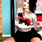 Pic of Freckles 18 rocking her XMAS sweater while showing some ass.