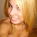 Pic of Steamy hot topless blonde self-shooting in the bathroom