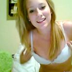 Pic of Steamy hot amateur blonde teen masturbating on cam