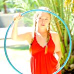 Pic of Blonde Aurielee strips while she plays with a hulahoop | Your Dirty Mind