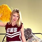Pic of Blonde Cheerleader Striptease