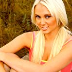 Pic of Sexy blonde Kara in tight jean shorts with pantyhose | Only Tease Fan