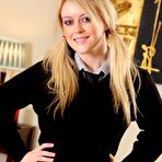 Pic of Busty blonde schoolgirl Brooke in uniform and knee high socks | Only Tease Fan