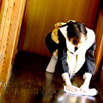 Pic of Maid outfit is cute on teen Aoba Itou as she gives a blowjob and gets face fucked