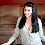 Pic of Sexy ass raven girl Freckles enjoys in showing her bubble butt on the couch as she bends over