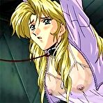 Pic of Blonde hentai girl in a leash is walking and peeing doggystyle