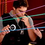 Pic of Busty milf in stockings Rayveness is stimulating the clit when beading pussy on the young stick