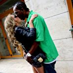 Pic of Busty blonde Candy Alexa enjoys doing oral and vaginal fuck over the black member