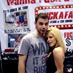 Pic of Lusty blonde Charlie Lynn behaves wildly riding the cock and blowing it