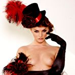 Pic of Extravagant topless brunette Tori Black shows her cute ass in red panties then bares it