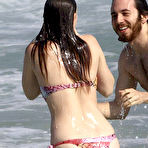 Pic of Leighton Meester wearing a bikini at a beach in Rio de Janeiro