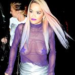 Pic of Rita Ora nude tits under see through top at The El Rey