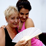 Pic of This horny teeny babe loves doing a mature lesbian