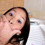 Pic of Cute Asian girl friend gets ball gagged and fondled.