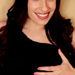 Pic of Brunette girl Sarah Jane loses off pink panty and toy fucks the nub in close up