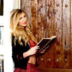 Pic of 
      Naughty coed Kendra Sunderland strips nude in the library
    