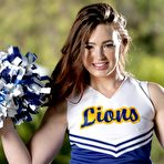 Pic of Classy cheerleaders Julia Ann and Jodi Taylor demonstrate their cute titties outdoor