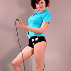 Pic of Curvy Redhead Cutie Stripping and Stretching