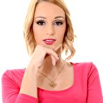 Pic of Blonde in tight red dress Erica Fontes is pulling up her skirt and sitting down with spread legs