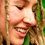Pic of 
      Jilly: Hairy hippie amateur stripping in the forest at All Natural Cuties
 