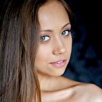 Pic of Long haired bimbo Tristana A spreads as wide as possible willing you to see her nub in details