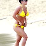 Pic of Busty Coleen Rooney sexy in yellow bikini on the beach
