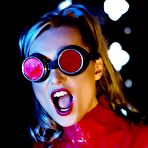 Pic of Wrapped in latex costume this frisky girl Sue Diamond gets fucked through the hole