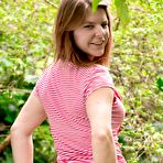Pic of Ophelia from abbywinters.com - Amateur with big puffy nipples spreading in a forest at Brdteengal