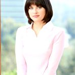 Pic of Long legged brunette cutie Ellie Idol gets her shaved teen pussy slammed