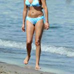 Pic of Ines Sastre caught in blue bikini on the beach