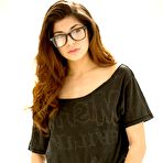 Pic of Hot brunette in panty Ava Taylor is proudly exposing small boobs with the hard nipples