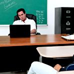 Pic of The nasty action is going on on the school desk with Aubrey Adams getting loads of cum shot